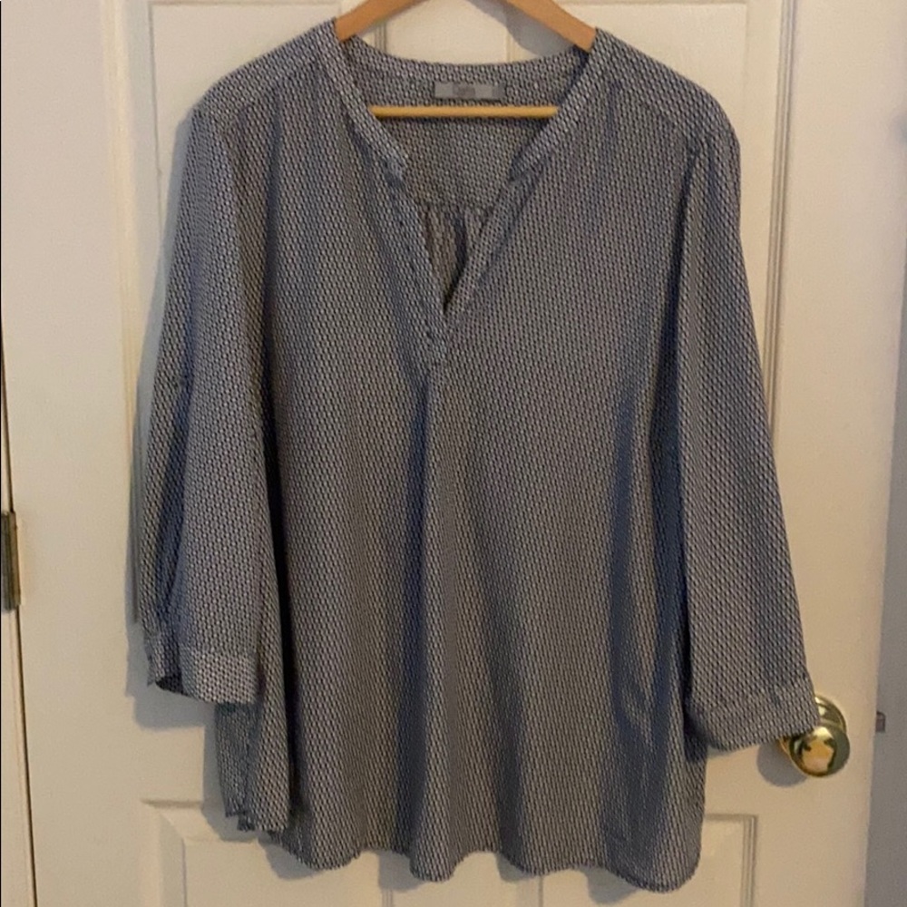 Blue and White Dalia Top